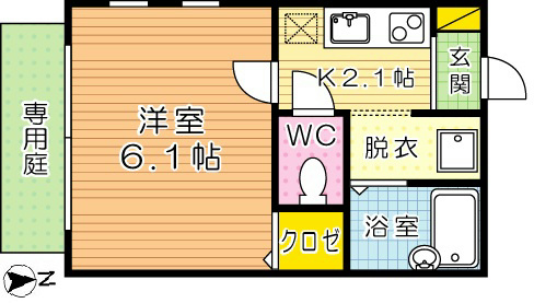 プランドール宇佐町 103号室 間取り