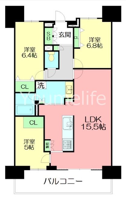 HF辻堂レジデンス 302号室 間取り