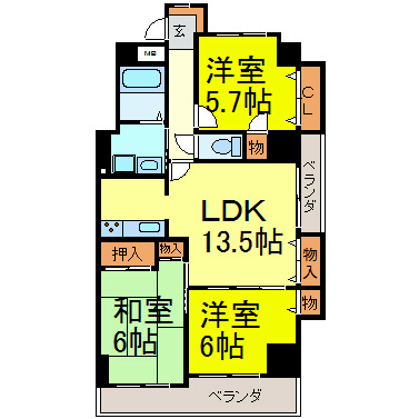 愛知県名古屋市東区芳野１丁目 間取り