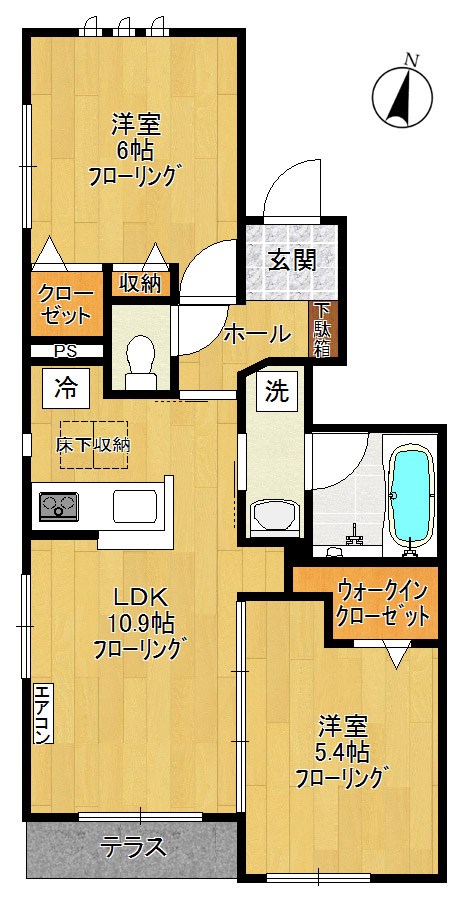 コーラルパレス 101号室 間取り