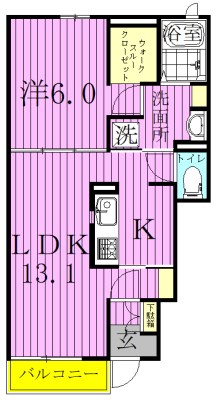 ランジェ 102号室 間取り