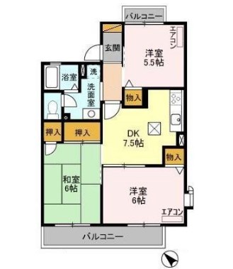 クラウン南流山 101号室 間取り
