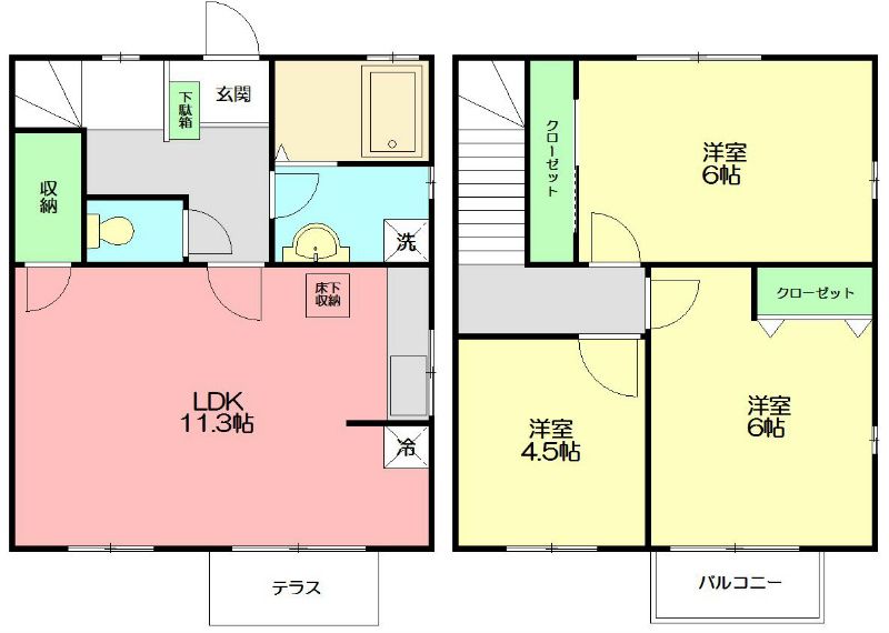 グランヴェール 2号室 間取り