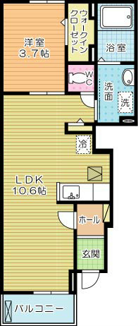 スウィートメモリー 103号室 間取り
