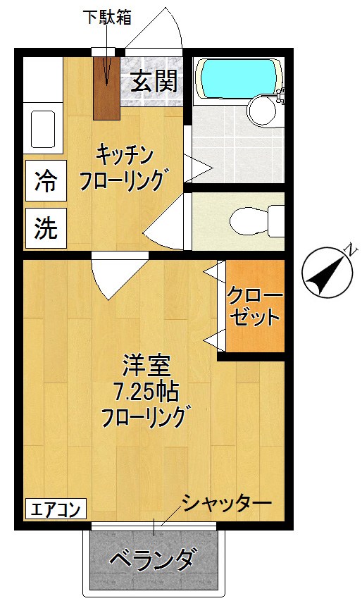 パーシモンヨシザワ 201号室 間取り