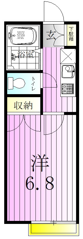 コスミオン東松戸 104号室 間取り