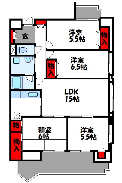 アーバン宮地岳 間取り