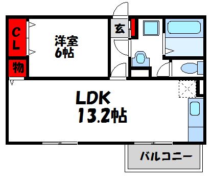 カモミール津屋崎A 102号室 間取り