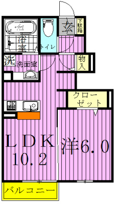 エスポワールⅢ 103号室 間取り