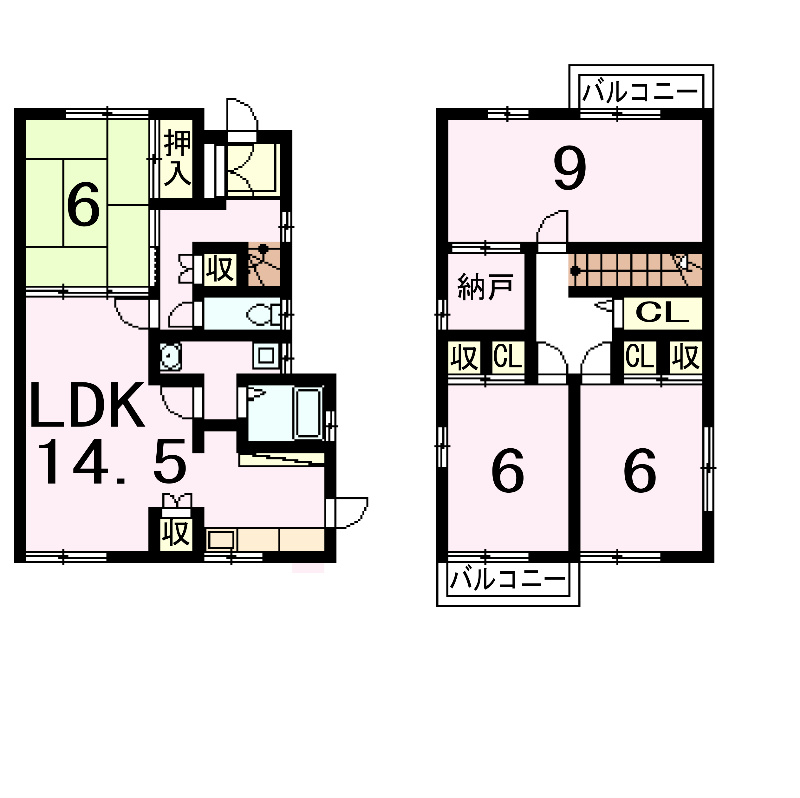 桂野里町貸家 間取り図