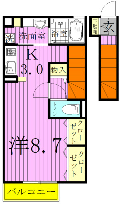 ウィット八柱 202号室 間取り