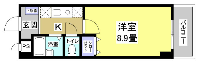 ホリホックイン八幡 703号室 間取り
