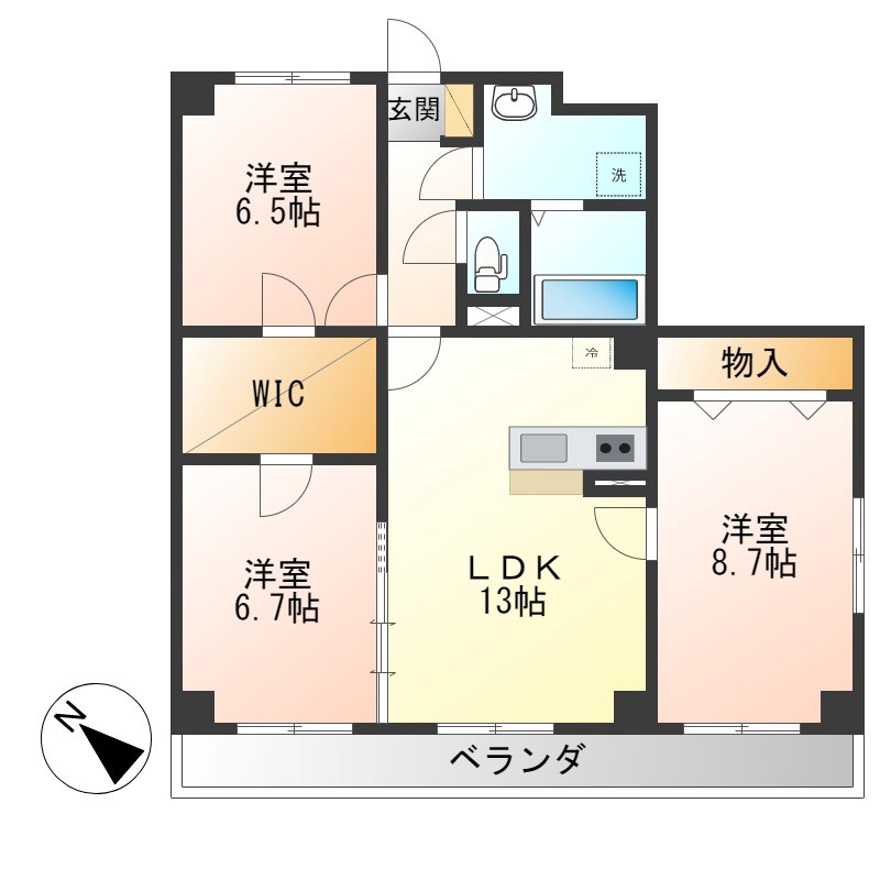 Refuge・Ｆ 206号室 間取り