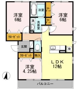 サングレイトA棟  205号室 間取り