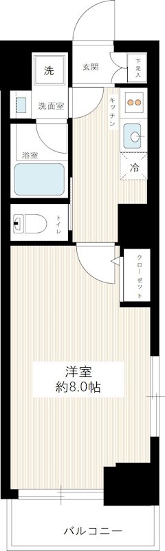 ルクシェール蒲田 0502号室 間取り