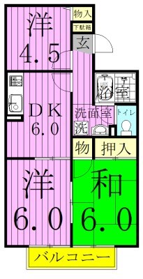 シャトルアイⅡ 202号室 間取り