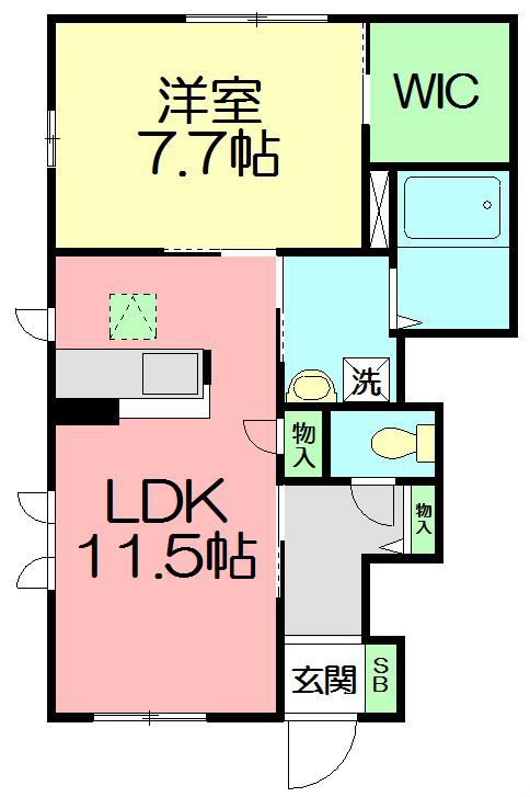 アクタス湘南Ⅰ 101号室 間取り