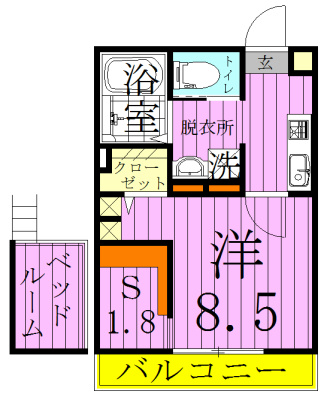 ラ・プリエ 201号室 間取り