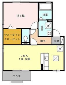 コンフォールⅠ 102号室 間取り
