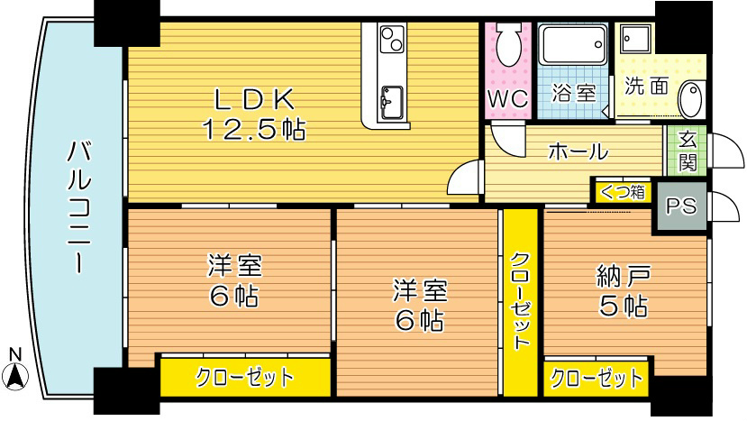 ロイヤルノースナイン 602号室 間取り