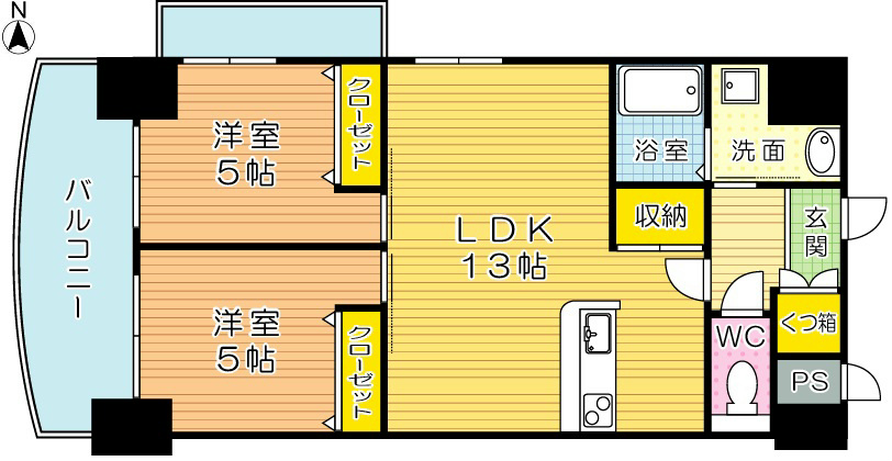 ロイヤルノースナイン 611号室 間取り
