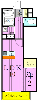 ラ・プリエ 106号室 間取り