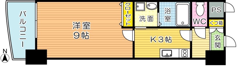 ロイヤルノースナイン 1410号室 間取り