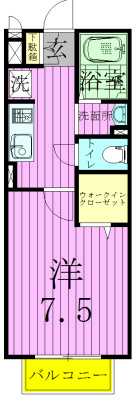 メイプルヒル 101号室 間取り
