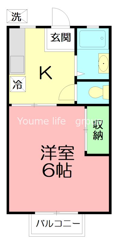 エクセル中原 102号室 間取り