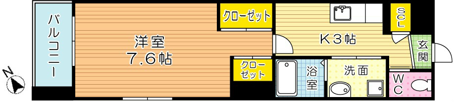 ウイングス戸畑 905号室 間取り