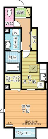 プレステージ城野駅南 110号室 間取り