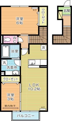 プレステージ城野駅南 205号室 間取り