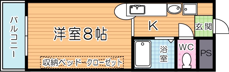 サンシティ大畠 410号室 間取り