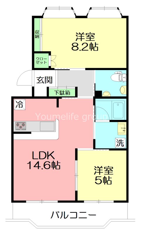 パークサイド天神 103号室 間取り