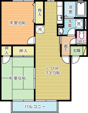 グレイス上吉田Ａ棟 202号室 間取り