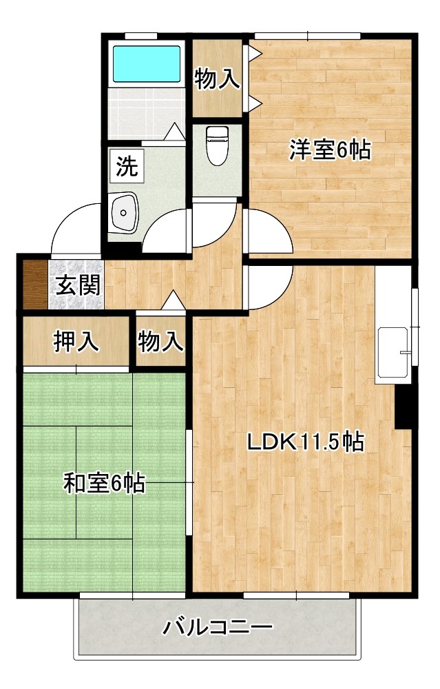 グランドソレーユ 201号室 間取り