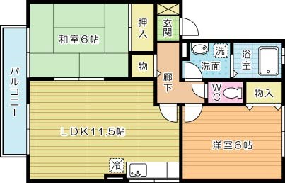 グランドソレーユ  201号室 間取り