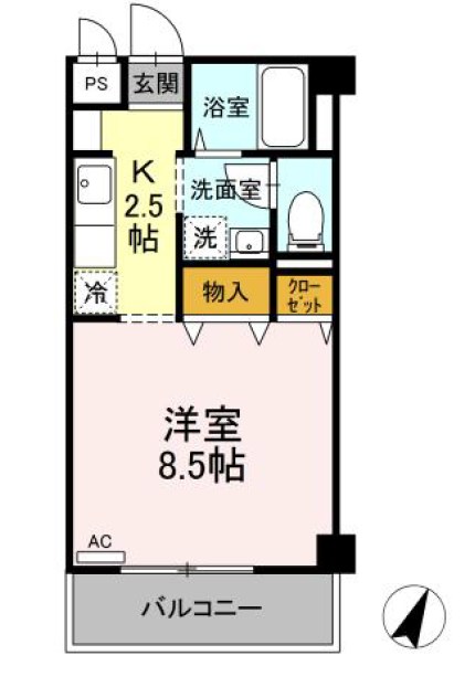 シュクレ大船 203号室 間取り