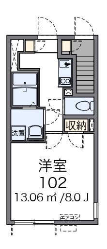 カーム 102号室 間取り