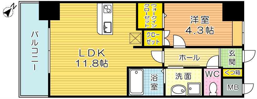Advance Court Nakai(アドヴァンスコート中井) 1103号室 間取り
