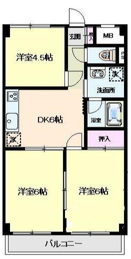 須藤パークハイツ 102号室 間取り