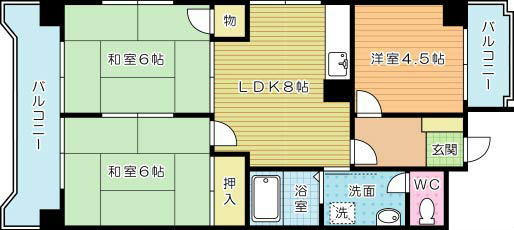 シャトレ中井  501号室 間取り