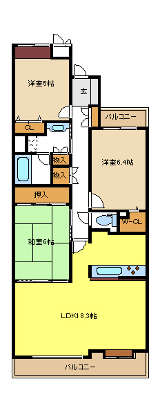 愛知県名古屋市千種区御棚町３丁目 間取り