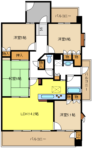 愛知県名古屋市千種区光が丘１丁目 間取り