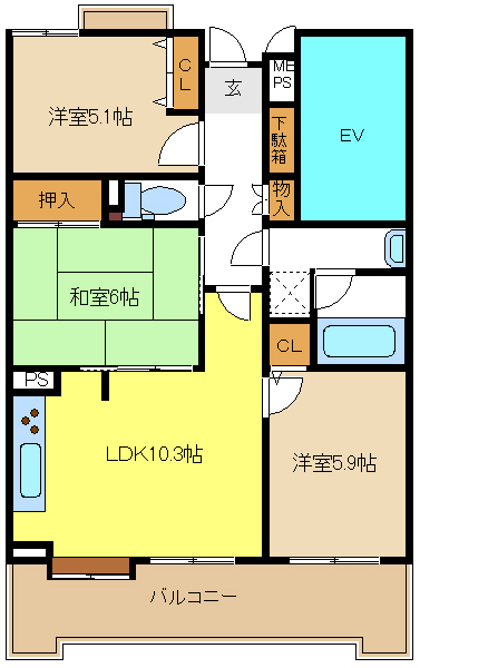 愛知県名古屋市西区比良１丁目 間取り