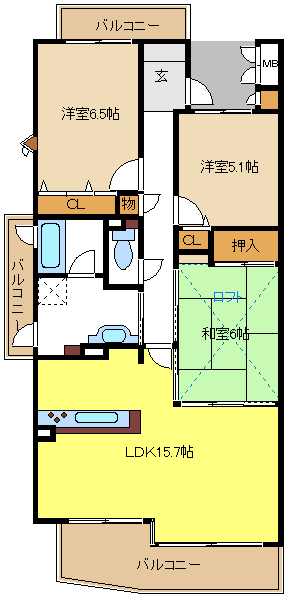 愛知県名古屋市千種区萱場２丁目 間取り