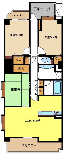 愛知県名古屋市西区市場木町 間取り