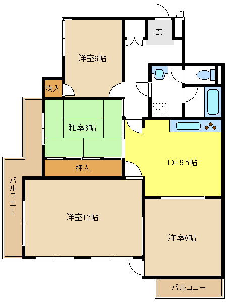 ライオンズマンション扇町 間取り