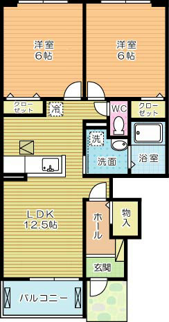 メーシャイン 102号室 間取り