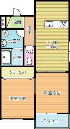 フレシール緑ヶ丘 201号室 間取り